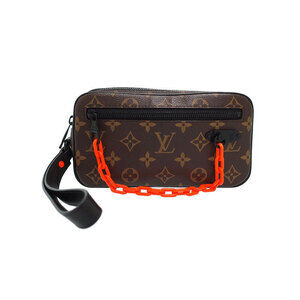 Louis Vuitton Monogram Leather Brown Pochette Volga Clutch Bag